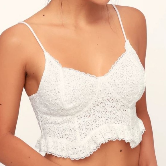 Free People Other - FREE PEOPLE Fleur De Lys Ivory Lace Crop Cami NEW!